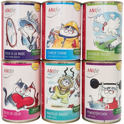 Katze Nassfutter Schnupperpaket Katzen 400g 1 Paket mit verschiedenen Sorten / Testpackungen -3- Anifit